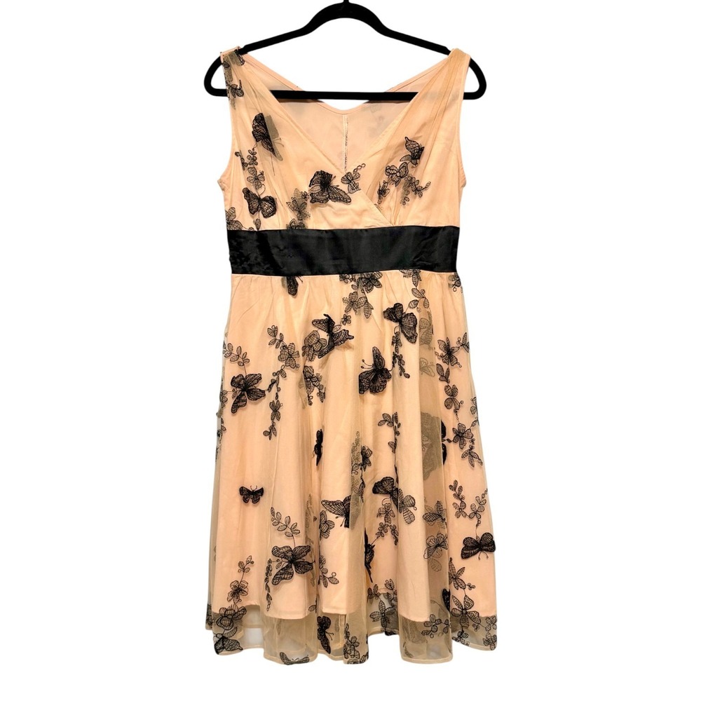 Butterfly‎ Lace Mesh Babydoll Dress Womens Size S Gothic Fairycore Dark Romantic